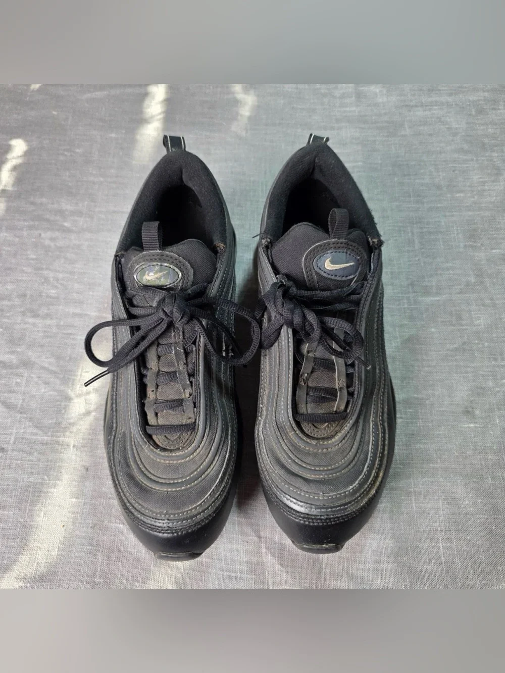 Nike Air Max 97 Black Metallic Silver Camo Swoosh DH0558-001 Men's Size 10.5
